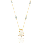 Lunar Pear Aquamarine Necklace