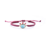 Larimar Triple Ruby Knot Bracelet