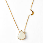 Radiant Light Crescent Moonstone Necklace