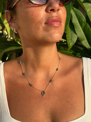 Pear Tanzanite and Aquamarine Necklace