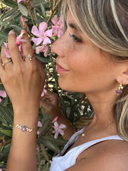 Star Sapphire & Irregular Diamond Hoop