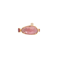 Rose Cut Pink Sapphire, Ruby & Diamond Ring