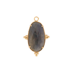 Rose Cut Grey Sapphire Beaded Charm