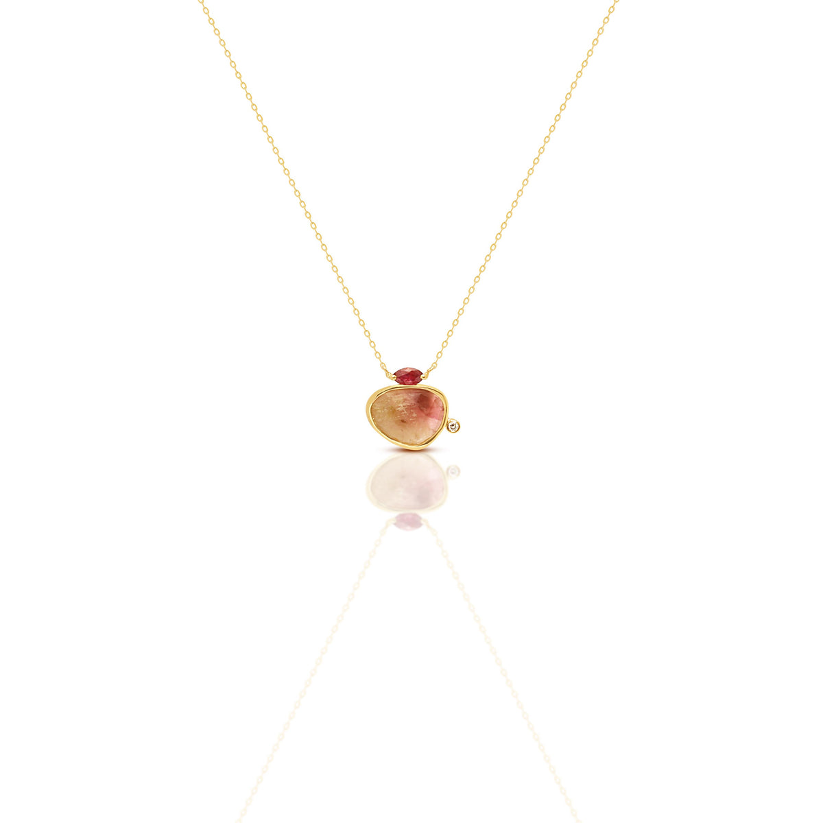 Ruby Marquise and Tourmaline Necklace