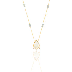 Lunar Pear Aquamarine Necklace