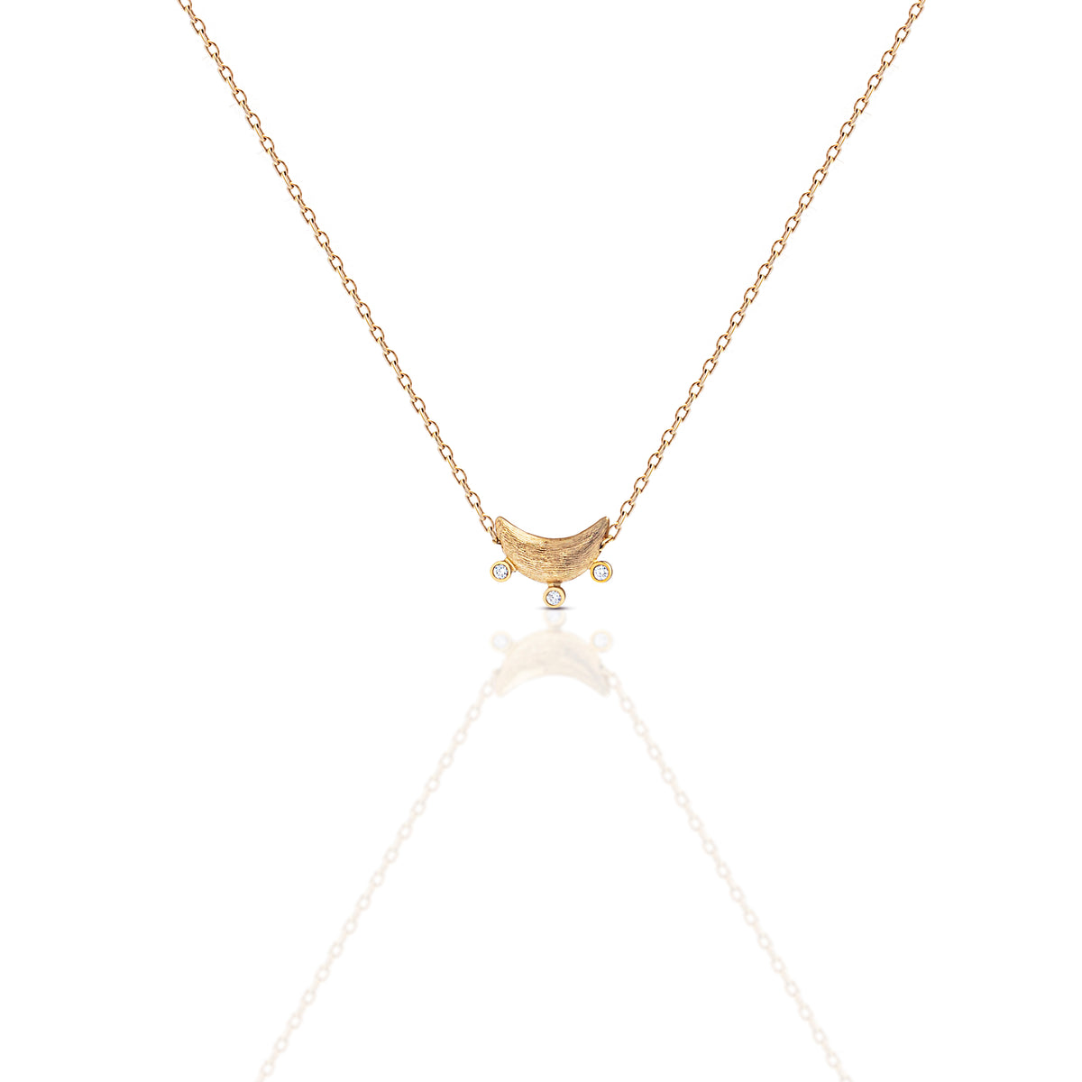 Etched Crescent Necklace