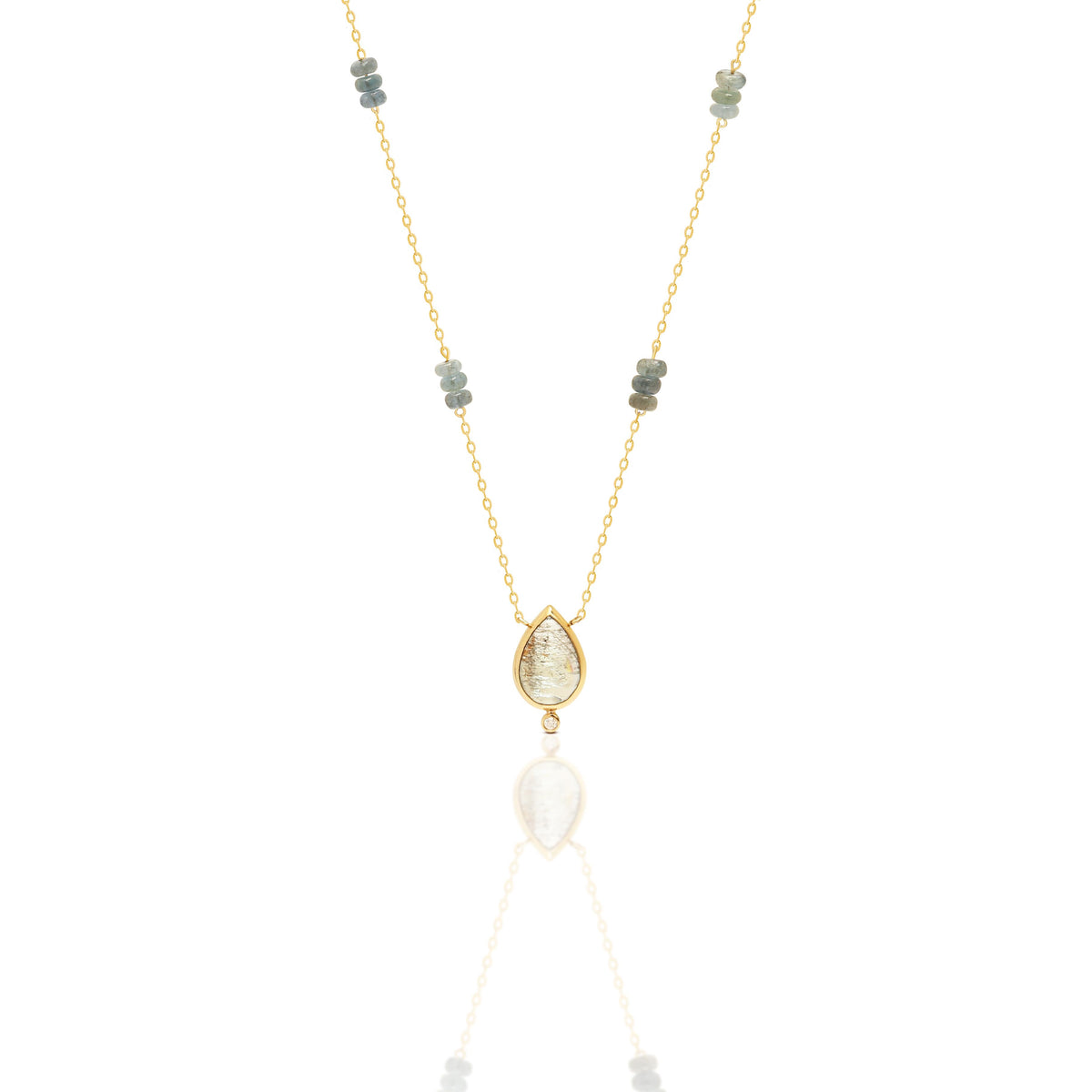 Pear Tanzanite and Aquamarine Necklace