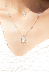 Lunar Pear Aquamarine Necklace