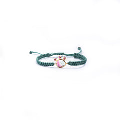Tourmaline and Ruby Knot Bracelet