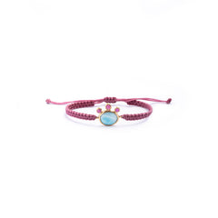 Larimar Triple Ruby Knot Bracelet