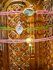 Moonstone and Ruby Kont Bracelet