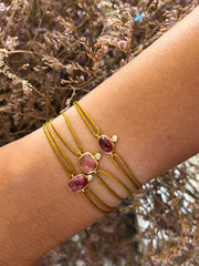 Pink Tourmaline Knot Bracelet