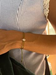 Moonstone and Ruby Kont Bracelet