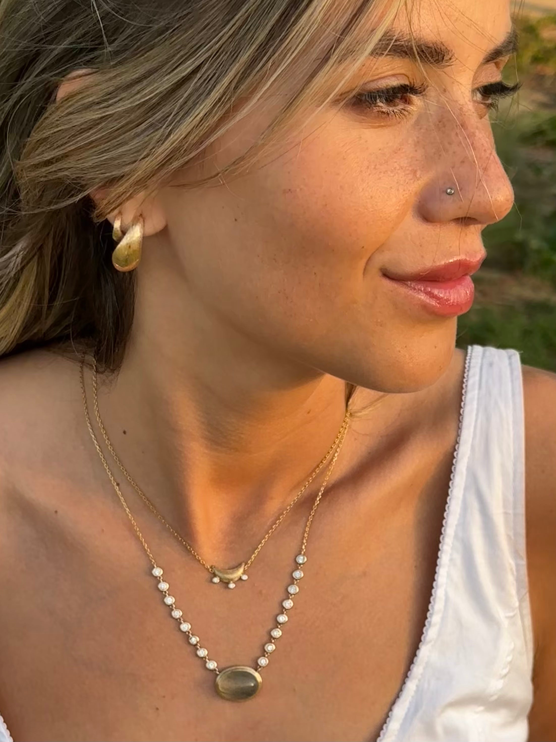 Statement Pastel Green Quartz Necklace