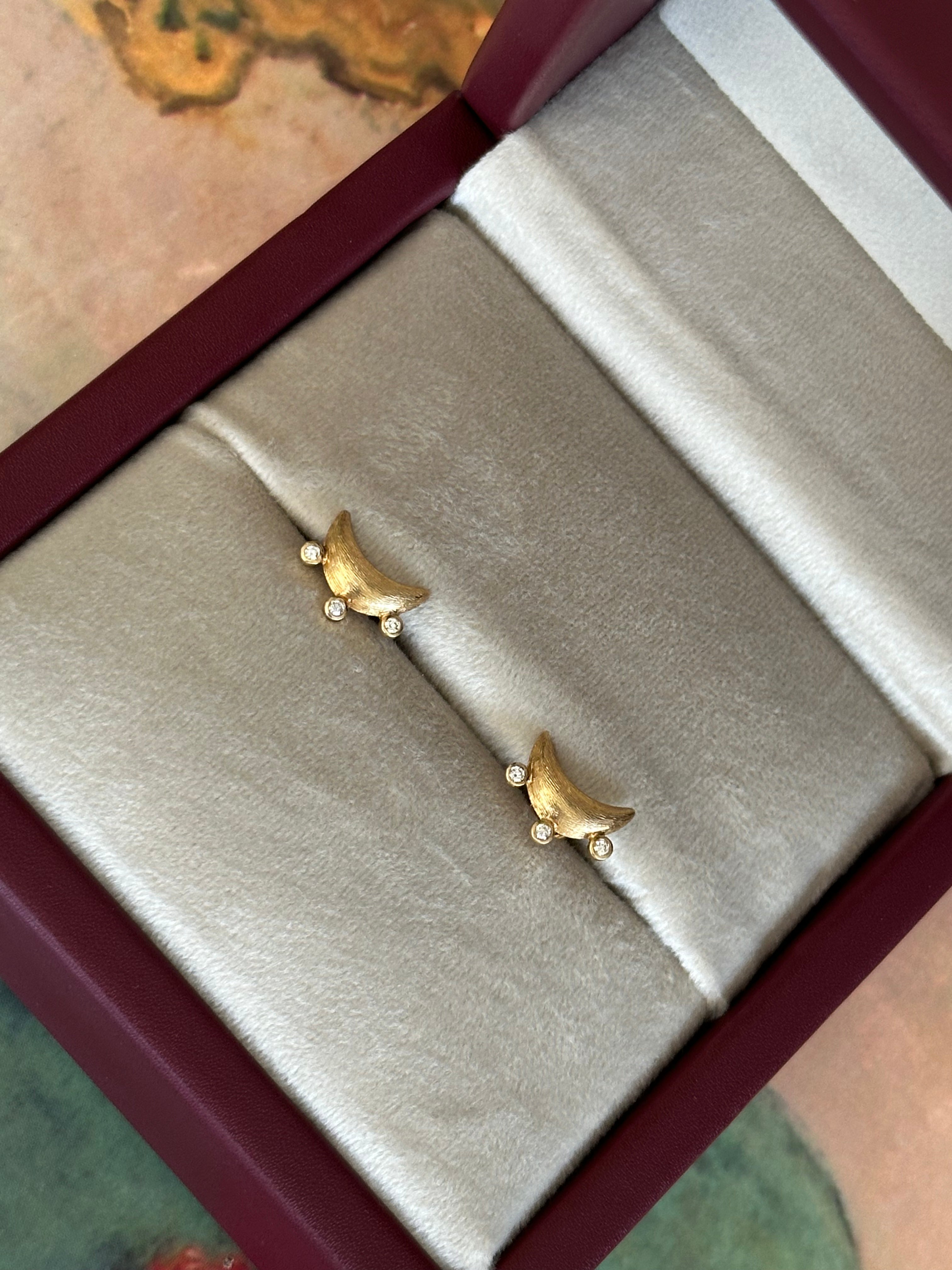 Etched Crescent Earrings