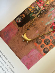 Etched Crescent Necklace
