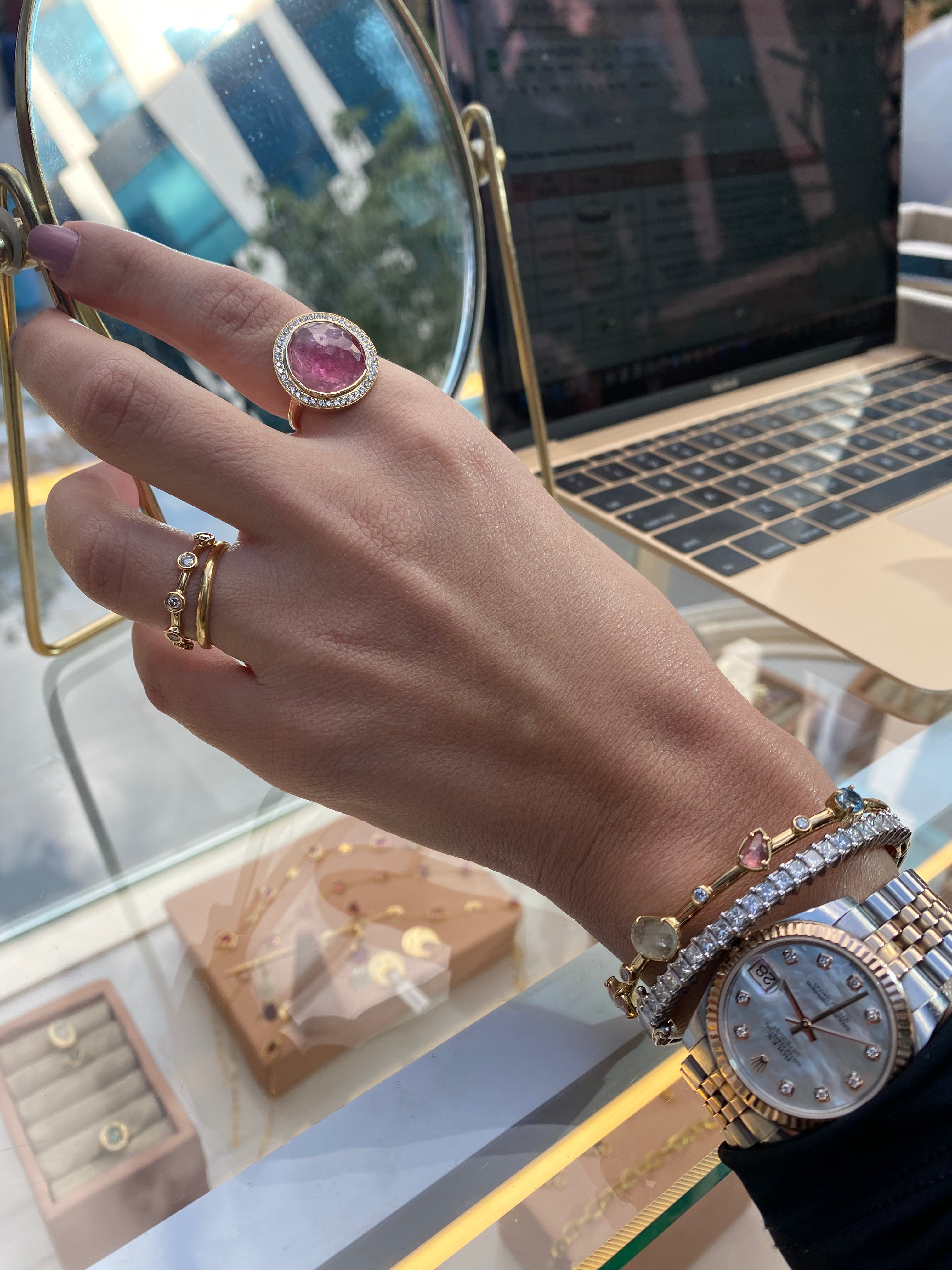 Chunky Statement Pink Tourmaline Ring – Dalia Sabet Jewelry