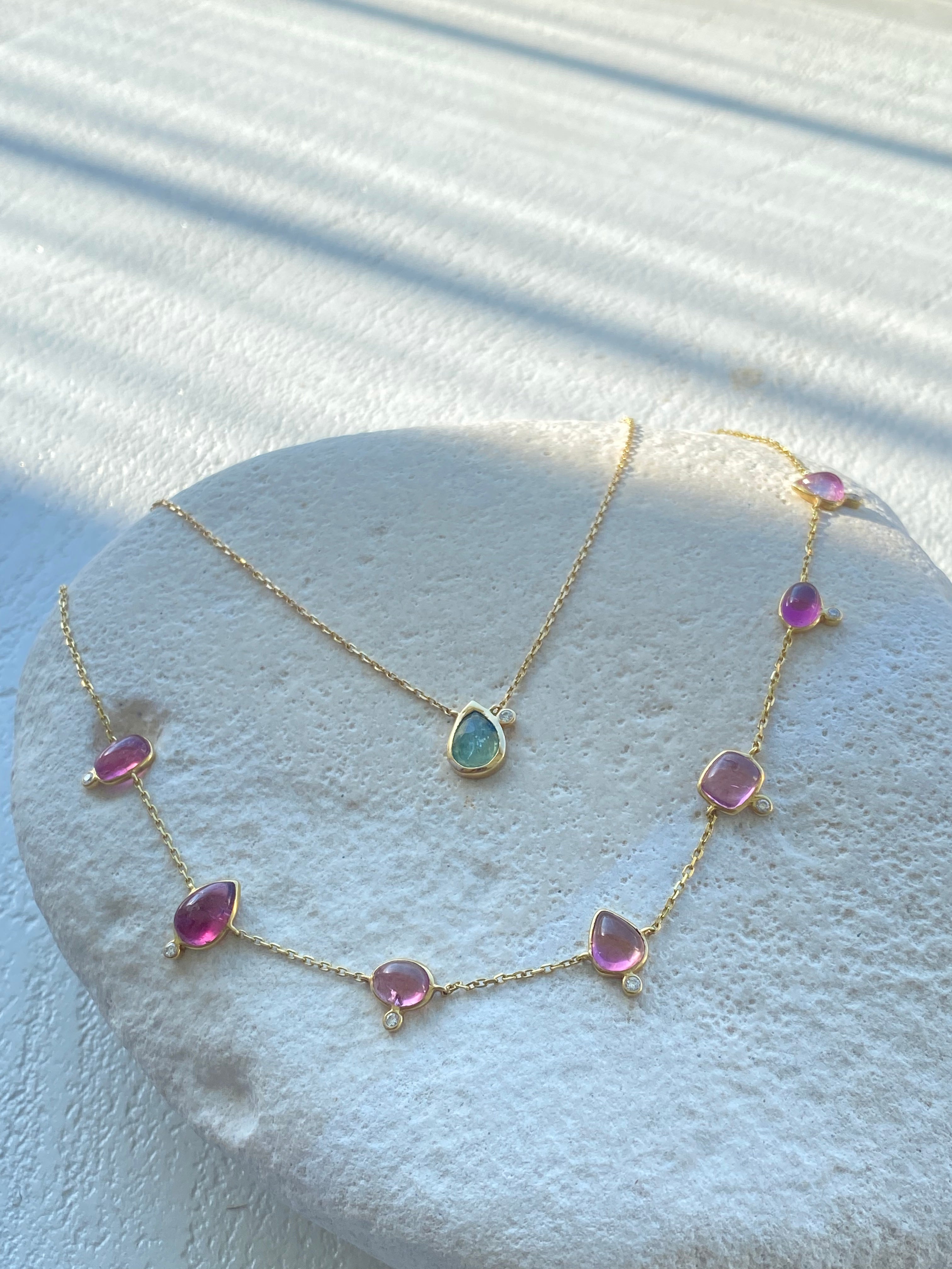 Cabochon Tourmaline Necklace